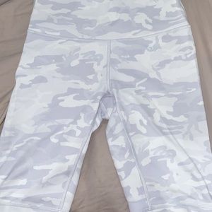 White Camo Lulu Biker Shorts